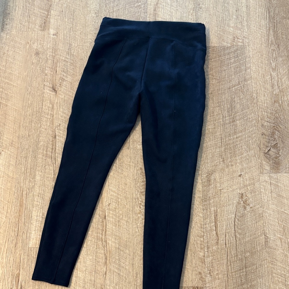 SPANX Navy High-Waist Faux-suede Leggings - Picture 6 of 7